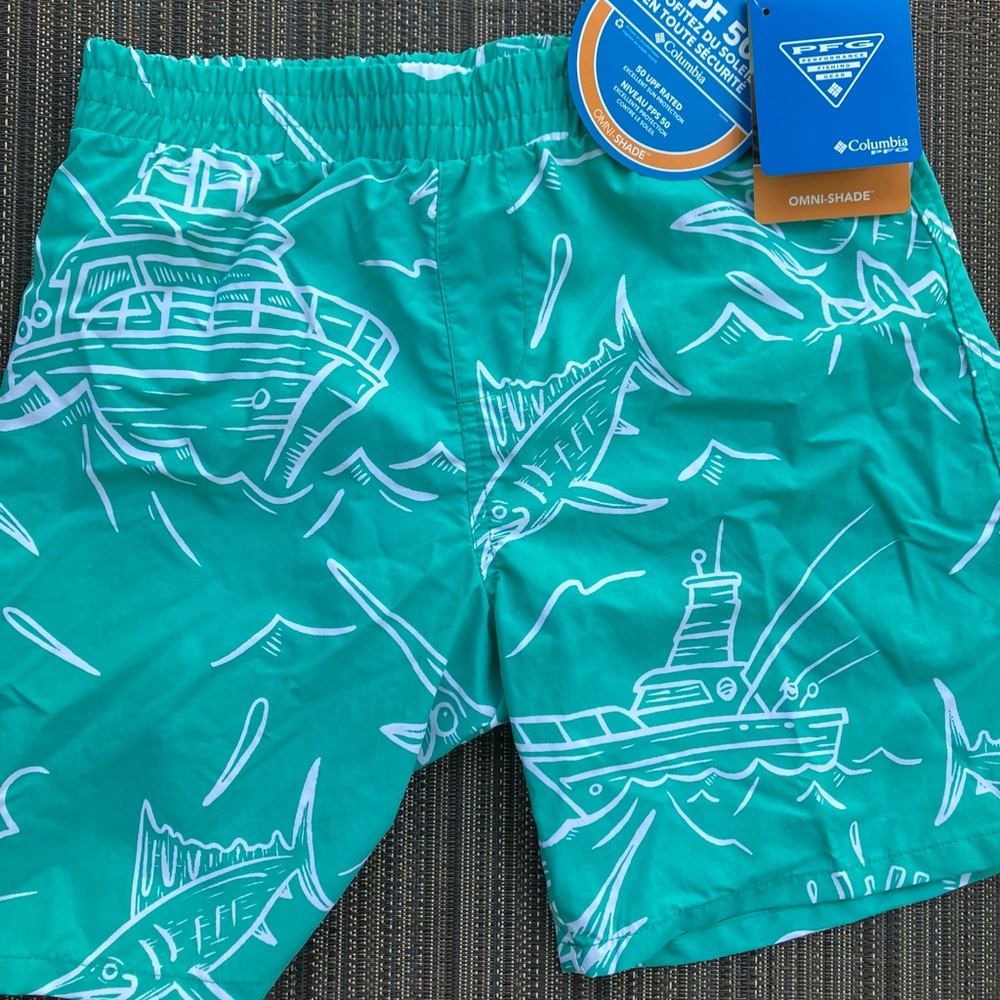 Columbia boys size med 10/12 swim trunks Brand New with tags